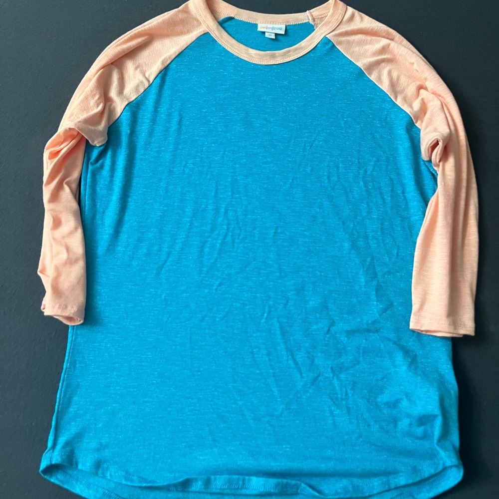 Lularoe Blue and Peach Randy Tee
